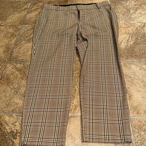 Ava & Viv Brown Plaid Straight Leg Pants